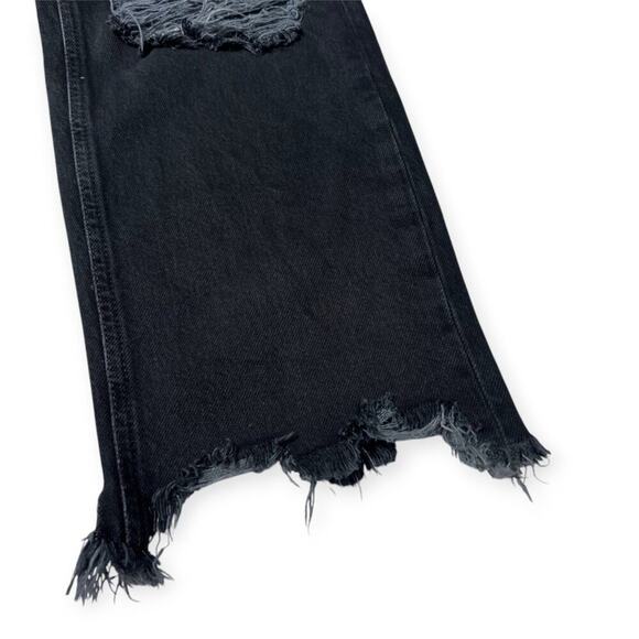 We The Free People Busted Knee Cropped Jean SIZE 26 Distressed Frayed Button Fly - Picture 8 of 13